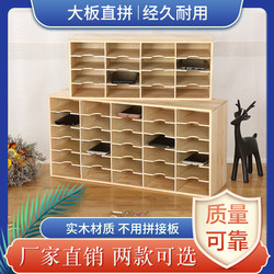 New Desktop Phone Storage and Organization Box, Creative Office Front Desk Repair Wooden Multi-Compartment Tempered Film Case Storage Rack