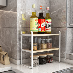 Kitchen Countertop Storage Rack with Layered Partitions, Multi-Layer Shelf for Condiments, Stove Top Desktop Multifunctional Storage Rack