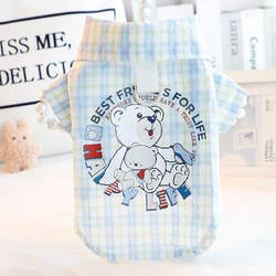 Dog Clothes Spring and Summer Thin Style Cute Printed Shirts for Cats Cotton Soft Leash for Small Dogs Teddy Pet 5766