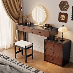 French-Style New 2026 Dressing Table Bedroom Chest of Drawers Antique-Style Solid Wood Makeup Table Small Bedside Storage Cabinet Integrated