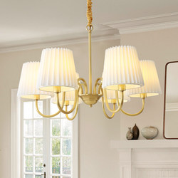 American-Style Chandelier, All-Copper, Modern, Simple, Warm and Romantic, French-Style Chandelier, Living Room, Dining Room, Bedroom Lamp, Country-Style Lighting Fixtures