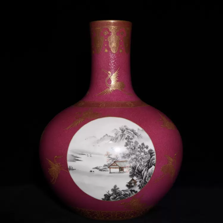中国 骨董【大清雍正年製】赤釉天球瓶 中国 骨董【大清雍正年製】赤釉天球瓶 中国 骨董【大清雍正