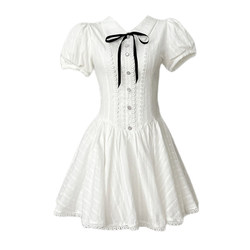 In-Stock Design with a Preppy Style, Sweet Girl's First Love White Dress, Puffy Skirt, Dress, Petite A-Line Short Skirt