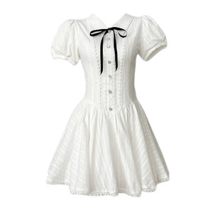 
Spot design sense college style sweet girl first love white skirt fluffy skirt dress small a line short skirt