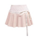 Homemade high -waisted design feel first love girl powder cake skirt exquisite sweet lace stitching lace -up pleated skirt short skirt
