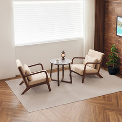 Sofa Chair Single Leisure Simple Solid Wood Living Room Study Tea Room Hotel Homestay Reception Balcony Tea Table and Chair Set