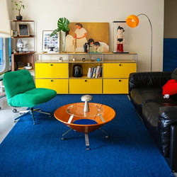 Bauhaus Blue Carpet for Living Room, Light Luxury, High-End Feel, Sofa Coffee Table Rug, Mid-Century Style, Bedroom Bedside Rug