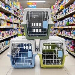 Pet Airline Crate, Dog and Cat Cage, Cat Transport Crate, Cat Carrier, Small Dog Cage, Car-Mounted, Portable, for Travel