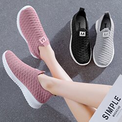 Old Beijing Cloth Shoes for Women, Summer Soft-Soled Sports Casual Mesh Shoes, New Style for Elderly Mothers, Non-Slip Breathable Slip-On Mesh Shoes