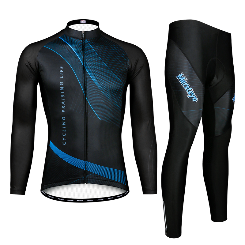 サイクリングウェア mersteyo 長袖 イエロー 2点セット 自転車 ウェア サイクルジャージ 吸汗速乾防寒 新品 インポート品 Mersteyo Michelle 長袖サイクリングスーツ - メンズ \u0026 レディース