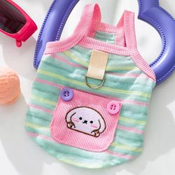 Hippie Dog Summer Puppy Clothes Thin Vest Teddy Bichon Pet Small Puppy Summer Harness Leash