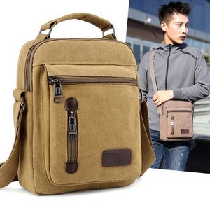 New men's canvas bags shoulder bag Korean edition tide casual canvas men's bag business outdoor backpack messenger bag