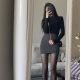 Large-size sexy high-waisted skirt with slim fit and tight slim and short one-step hip elastic base skirt for women