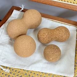 Cork Fascia Ball Set Foot Massage Back Deep Acupoint Muscle Relaxation Peanut Ball Yoga Fitness Portable