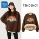 JR Jeanweis women's American printed velvet sweater in autumn and winter warm lamb velvet sweater round neck trendy women's clothes