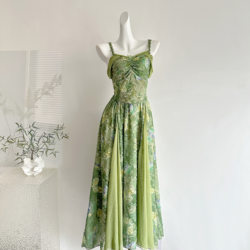 French Retro Heavy-Duty High-End Suspender Dress for Women, New Spring and Summer Style