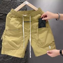 Summer Light Luxury European Men's Quarter Shorts, High-End Quick-Drying Loose Sports Five-Point Pants, Simple Breathable Large Pants