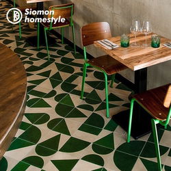 Memphis Geometric Green Small Tiles Kitchen Bathroom Balcony Restaurant Chain Hotel Bakery Shop Non-Slip Floor Tiles