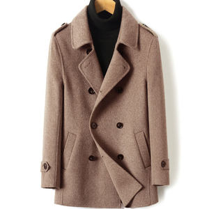 
Spot Albaka woolen woolen coat men's short British lapel double-sided woolen jacket trendy