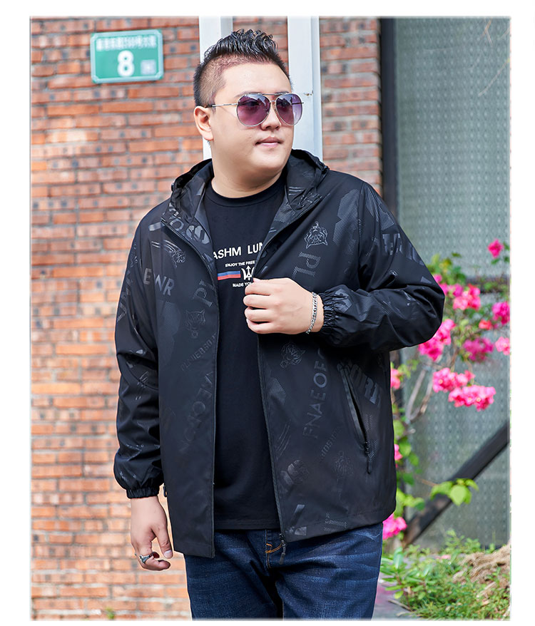 Plus size men's jacket spring and autumn new trendy fat man's coat plus ...