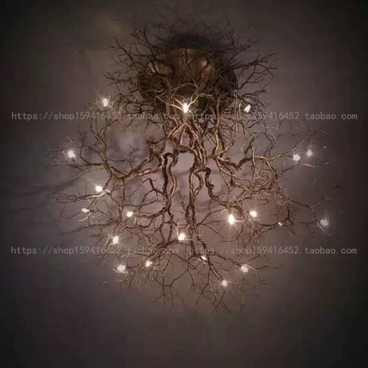 创意木艺枝型天然真树枝吊灯造景灯装饰灯装置艺术灯厂家定制订做-Taobao