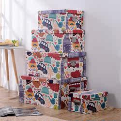 Cartoon Paper Storage Box, Household Storage Box, Toy Student Book Storage Box, Large Foldable Student Dormitory