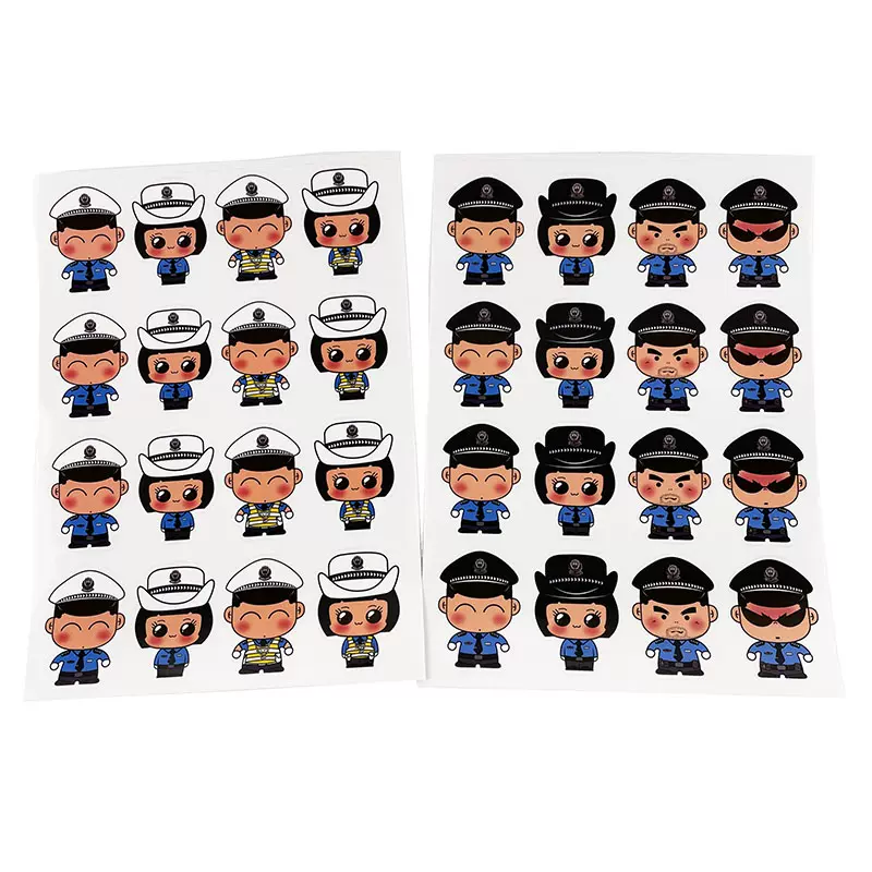 警察公仔贴纸叱咤小警创意卡通贴纸透明装饰手机小贴画警察贴纸