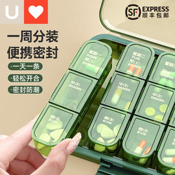 Younai Medicine Box, a Portable Medicine Dispensing Box for Seven Days a Week, Three Meals a Day, Medication Reminder Box for the Elderly, Medicine Divider