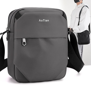 
Aile new iPad crossbody bag for men simple Oxford cloth men's commuting small shoulder bag large capacity black shoulder bag