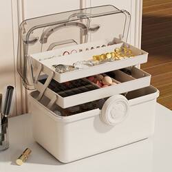 Cosmetic Storage Box, High-End Skin Care Product Desktop Dust-Proof Art Student Tool Box, Nail Art Storage Box, Jewelry