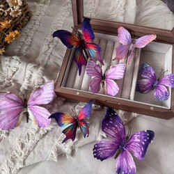 Purple 3D Butterfly Wall Stickers, Trendy Creative Home Decoration, Monet Garden Simulation Wall Stickers, Waterproof Chinese Style