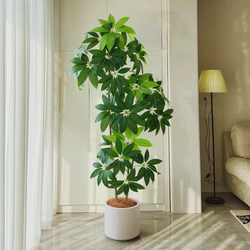 Z18 Artificial Green Plant Large Leaf Umbrella Money Tree Fortune Tree Living Room Potted Plant Large Green Ornament High-End Fake Tree