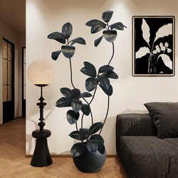 Z2 Artificial Green Plant Rubber Tree Fake Plant Black Diamond High-End Light Luxury Bionic Potted Plant Floor-Standing Living Room Large Bonsai