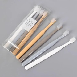 Muji Japanese-style Macaron Small-head Soft-bristled Toothbrush Simple And Fresh 4 Packs