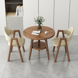 Office Negotiation Table, Reception Leisure Table and Chair Set, Coffee and Milk Tea Shop Dining Table, Home Small Apartment Balcony Small Round Table