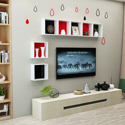 Living Room Sofa Tv Background Wall Decorative Shelf Room Wall Hanging Cabinet Living Room Magic Grid Wall Storage Rack