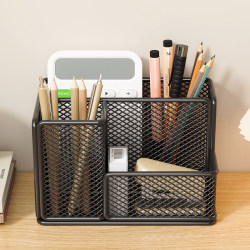 Pen Holder for Office Desktop, Suitable for Simple Style, Multifunctional, Easy-To-Use Grid Stationery Pen Holder Storage Box for Students