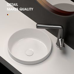 German Semi-Embedded Countertop Basin Round Countertop Basin Small Apartment Narrow Countertop Wash Basin Ceramic Wash Basin Basin