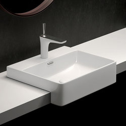 German Semi-Embedded Countertop Basin Hotel Semi-Hanging Basin Ceramic Basin Countertop Basin Washbasin Square Narrow Countertop