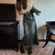 Retro old denim skirt for women 2025 new design high waist slim mid-length A-line hip long skirt
