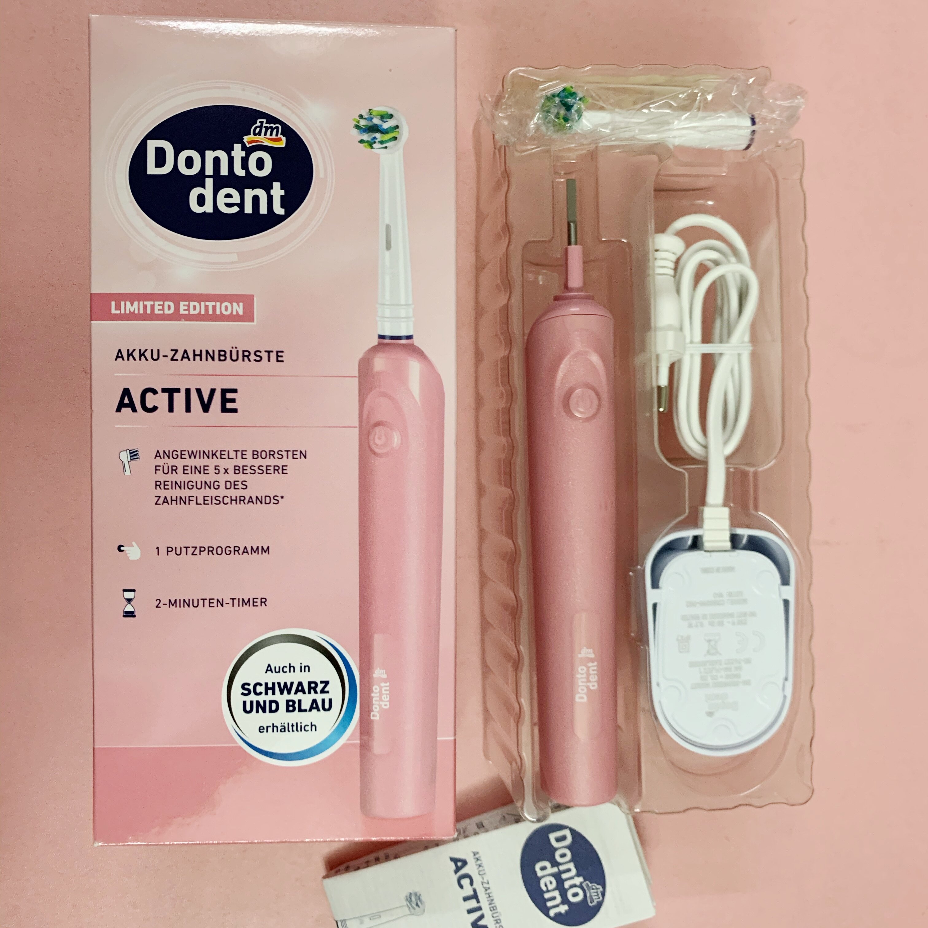 독일 오리지널 DM 슈퍼마켓 DONTODENT 전동 칫솔 유도 충전 구강 청소용 오리지널 칫솔모 -