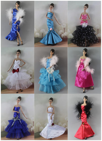 Various evening dresses 30 cm 6 minutes baby dress doll clothes erotic princess dress clothes girls gift