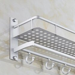 Toilet Bathroom Storage Rack, No-Drill Stainless Steel Wall-Mounted Washbasin Rack, Towel Rack