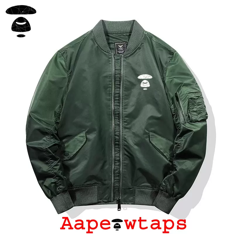 官方Aape wtaps空军飞行服夹克男款春秋军绿色美式高街棒球服外套-Taobao
