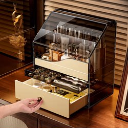 Cosmetic Storage Box, Desktop High-End Dust-Proof Large-Capacity Skin Care Product Storage Rack, Dressing Table Lipstick Organizer Box