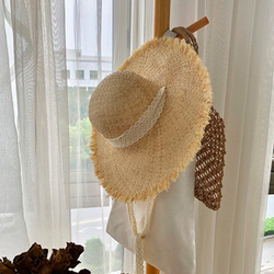 Large Brim Raffia Hat Women's Summer Beach Vacation Sun Protection Hat Panama Hat Seaside Sun Hat