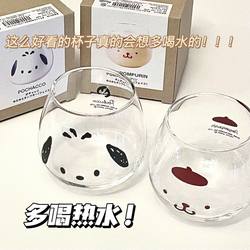 New Style Cup, High Aesthetic Value, Sanrio Cartoon Glass Cup, Pochacco Water Cup, Beverage Milk Cup, Girly Style