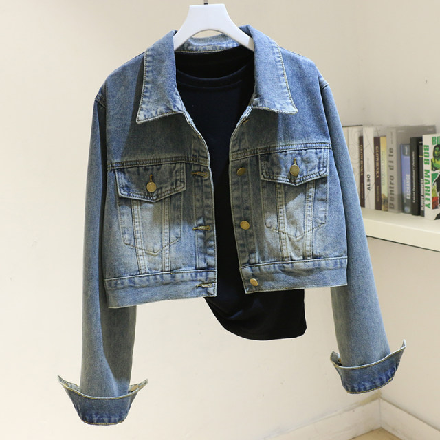 Retro Hong Kong style denim jacket for women spring 2024 new loose ...