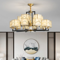 New Chinese-Style All-Copper Living Room, Dining Room, Study Chandelier, Zen Designer Chinese-Style Villa Lighting, High-End Soldered Lamp