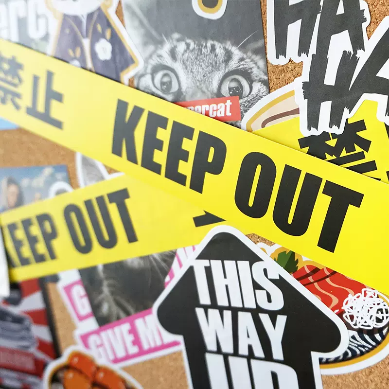 警戒潮牌keep out长条胶带贴纸立入禁止适用光滑面行李箱电脑防水